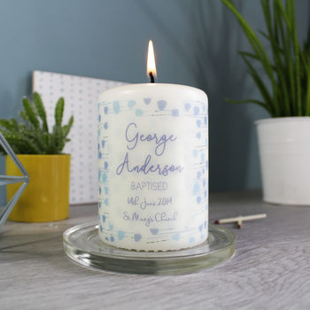 Patterned Christening Candle For Boys And Girls, 7 of 9