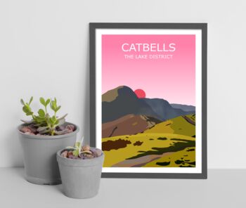 Catbells Lake District Peak Art Print, 2 of 4