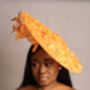 Orange Disc Headpiece With Petals And Feathers, thumbnail 2 of 2