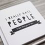 'Really Hate People' Funny Valentine's Card, thumbnail 2 of 4