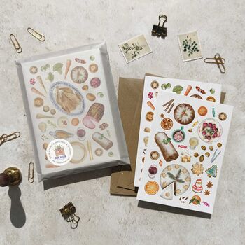 Watercolour Christmas Dinner Card Set Of Six, 4 of 7