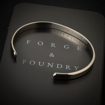 Men's Personalised Minimalist Polished Titanium Cuff Bangle, 4 of 12