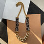 Hand Beaded Leopard Print Gold Chain Priestess Necklace, thumbnail 4 of 9