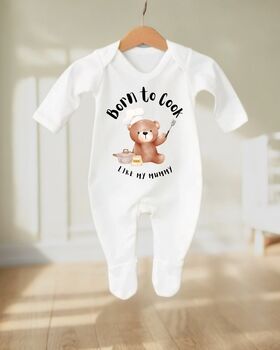 Born To Cook Like Mummy/Daddy Baby Bodysuit, 2 of 5