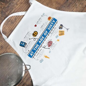 Personalised 60th Birthday White Apron, 5 of 8