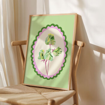 Sweet Pea Art Print Green, 3 of 5