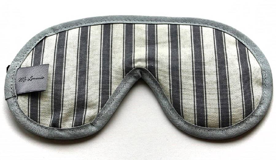 Men's Luxury Sleep Mask Grey Stripe By Love Lammie & Co