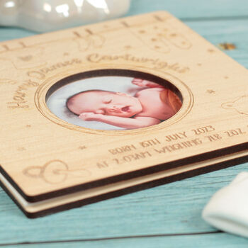 Personalised New Baby Photo Wooden Keepsake Card, 3 of 6