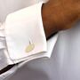 Personalised 9ct Gold Double Sided Oval Chain Cufflinks, thumbnail 1 of 5