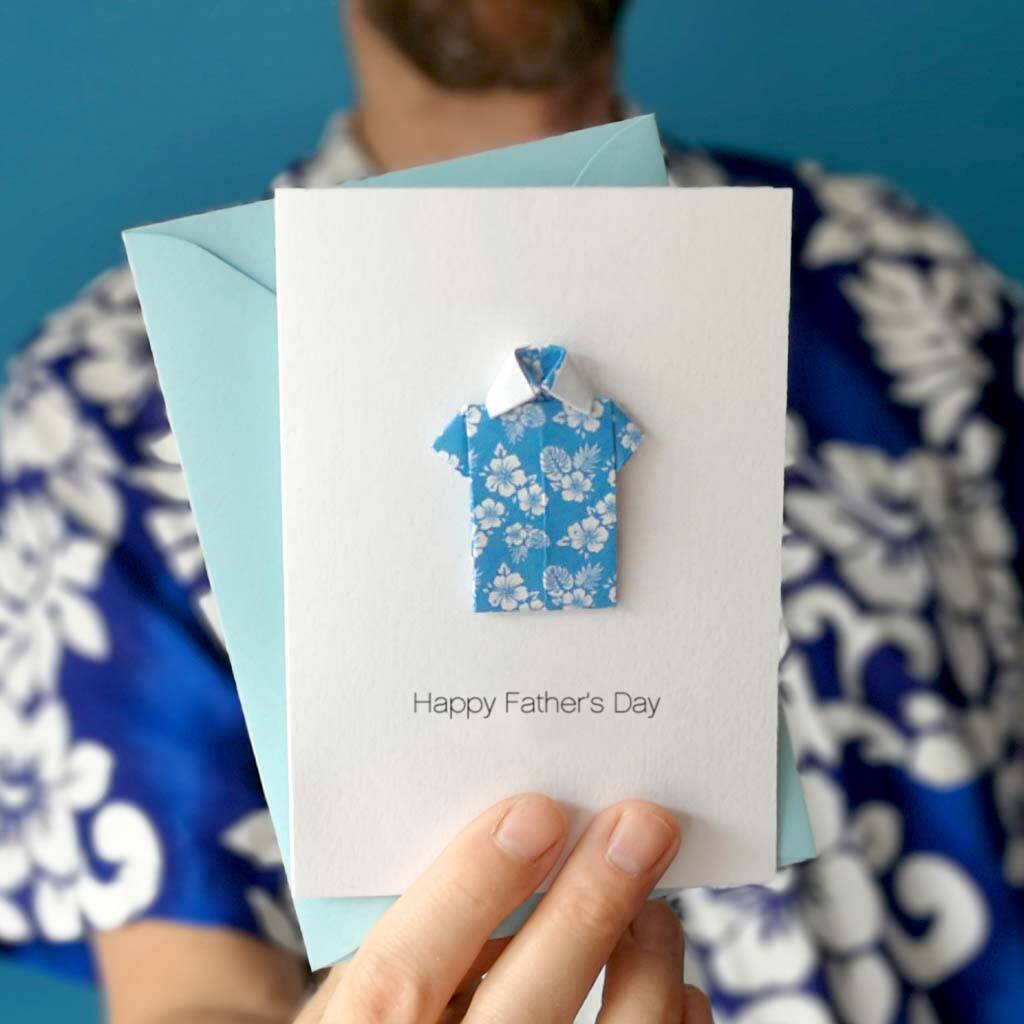Father's Day Origami Hawaiian Shirt Card, 1 of 4