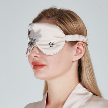 Silk Eye Mask Fleur Japonaise Pink, 3 of 7