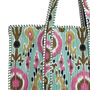 Mint Ikat Design Large Quilted Shoulder Bag, thumbnail 7 of 7