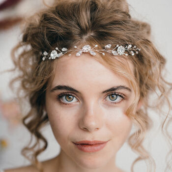 Crystal And Pearl Delicate Wedding Hair Vine Thea, 2 of 10