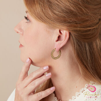 Skinny Gold And Silver Filigree Ethnic Boho Hoop Earrings, 4 of 11