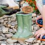 Personalised Green Garden Welly Planter, thumbnail 1 of 8
