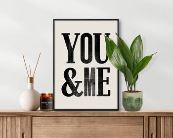 You And Me, Wedding Print, Wedding Gift Print, 3 of 6