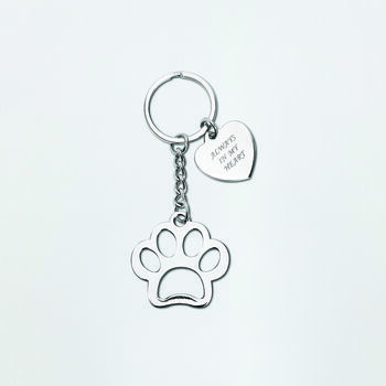 Paw Charm Always In My Heart Pet Memorial Keyring, 4 of 4