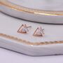 Tiny Double Triangle Arrow Arrowhead Stud Earrings, thumbnail 4 of 12