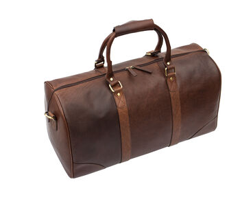 Luxury Brown Colombian Leather Holdall Personlaised, 11 of 11