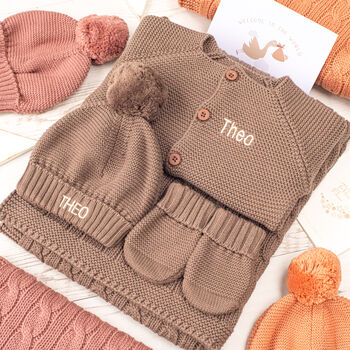 Luxury Cotton Knitted Essentials Baby Gift Set, 3 of 10