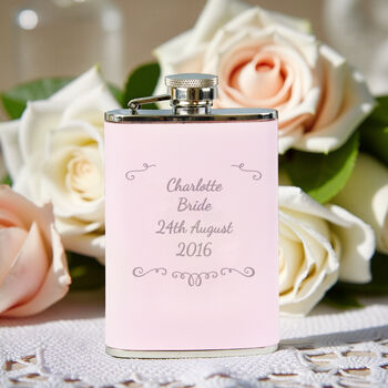 Ornate Pink Hip Flask – Personalised Christmas Gift, 3 of 5