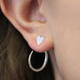 Silver Heart Hoop Ear Jacket, thumbnail 1 of 4