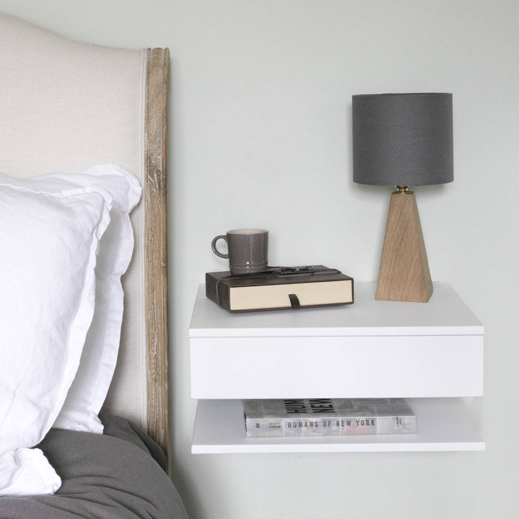 floating bedside table with drawer and shelf by urbansize