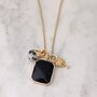 'The Trio' Black Tourmaline Gold Plated Necklace, thumbnail 4 of 9