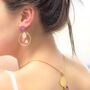 Pink Druzy Agate Gold Earrings: Sterling Silver, thumbnail 4 of 4