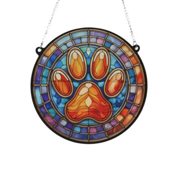 A Paw Print Stained Glass Effect Suncatcher, 2 of 5