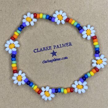 Rainbow Daisy Beaded Bracelet, 8 of 10