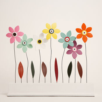 Everlasting Leather Flowers Large Table Display, 9 of 11