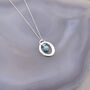 Halo Birthstone Necklace Turquoise December, thumbnail 2 of 7