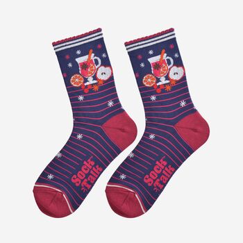 Women's Bamboo Socks Christmas Mulled Wine, 2 of 6