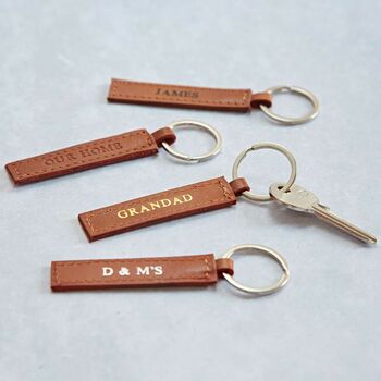 Personalised Leather Tag Keyring, 3 of 9