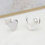 Gold Plated Or Silver Mismatched Heart Stud Earrings, thumbnail 3 of 7