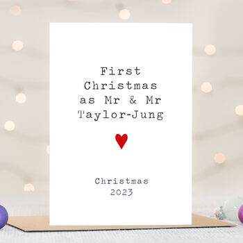 Personalised Mr And Mr First Christmas Card, 3 of 3