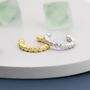 Single Cz Crystal Dotted Ear Cuff In Sterling Silver, thumbnail 7 of 10