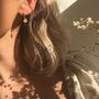 Daisy Charm Huggie Hoop Earrings In Gold Plating, thumbnail 5 of 5