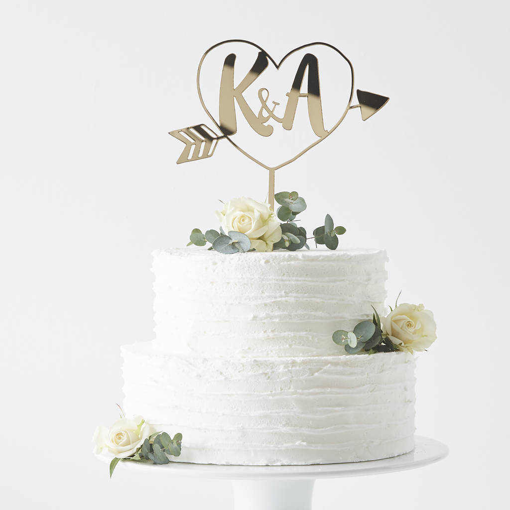 Personalised Initials Arrow Cake Topper, 1 of 9
