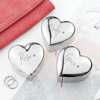 Engraved Signature Name Heart Trinket Box, 4 of 4