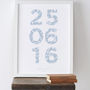 Personalised Floral Numbers Anniversary Print, thumbnail 2 of 6