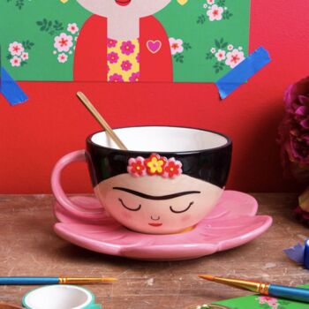 Frida Tea Cup And Flower Saucer Set, 2 of 5