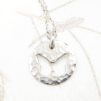 Mother And Daughter Silver Butterfly Necklace, 3 of 8