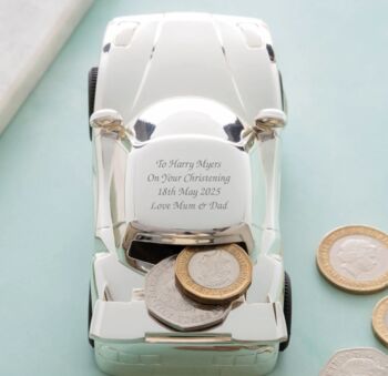 Personalised Racing Car Money Box, 3 of 3