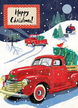 Christmas Truck Festive Card By Rocket 68 | notonthehighstreet.com