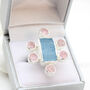 Aquamarine And Morganite Gemstone Sterling Silver Ring, thumbnail 1 of 4
