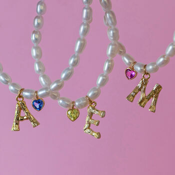 Personalised Pearl, Initial And Birthstone Bracelet, 2 of 11