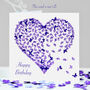 Butterfly Birthday Purple Butterflies Heart Card Not 3D, thumbnail 1 of 12