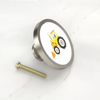 Boys Bedroom Knobs Construction Truck Vehicles Drawer Door Cupboard Cabinet Handle Available In A Gold, Silver, Black And Antique Gold Base, 3 of 7
